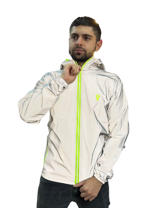 CHAQUETA REFLECTIVA CORTA VIENTOS HOMBRE VERDE