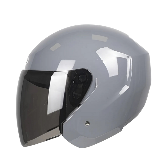 Casco Abierto TECH T-10 Gris Brillo Certificado DOT