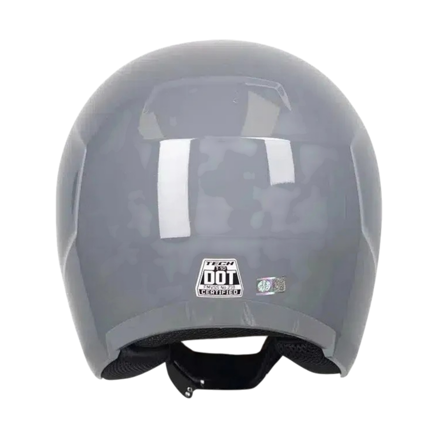 Casco Abierto TECH T-10 Gris Brillo Certificado DOT
