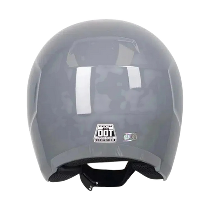 Casco Abierto TECH T-10 Gris Brillo Certificado DOT