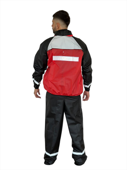 Impermeable Siliconado Resortado Rojo