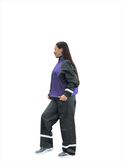 Impermeable Siliconado Resortado Morado