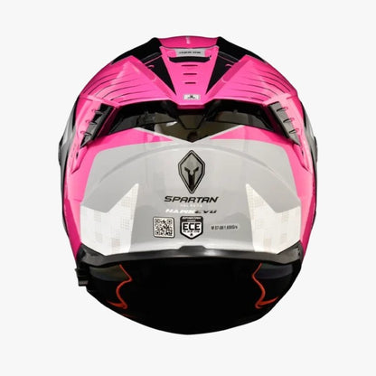 Casco SPARTAN HAWK SV Blanco - Fucsia