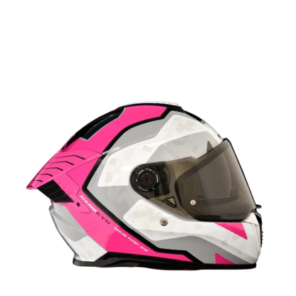 Casco SPARTAN HAWK SV Blanco - Fucsia