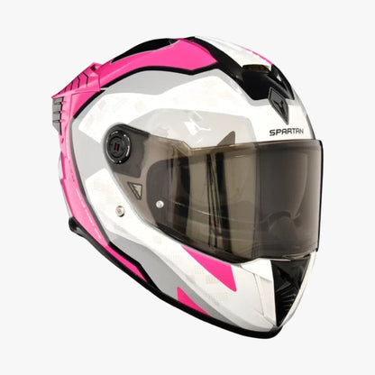 Casco SPARTAN HAWK SV Blanco - Fucsia
