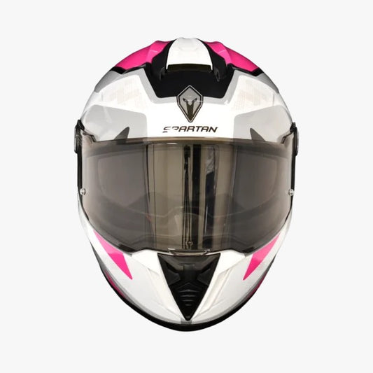 Casco SPARTAN HAWK SV Blanco - Fucsia