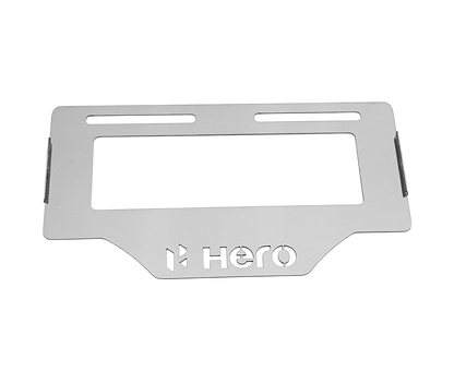 PORTA PLACA EN ACERO HERO