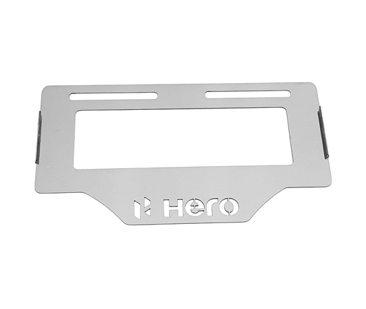 PORTA PLACA EN ACERO HERO