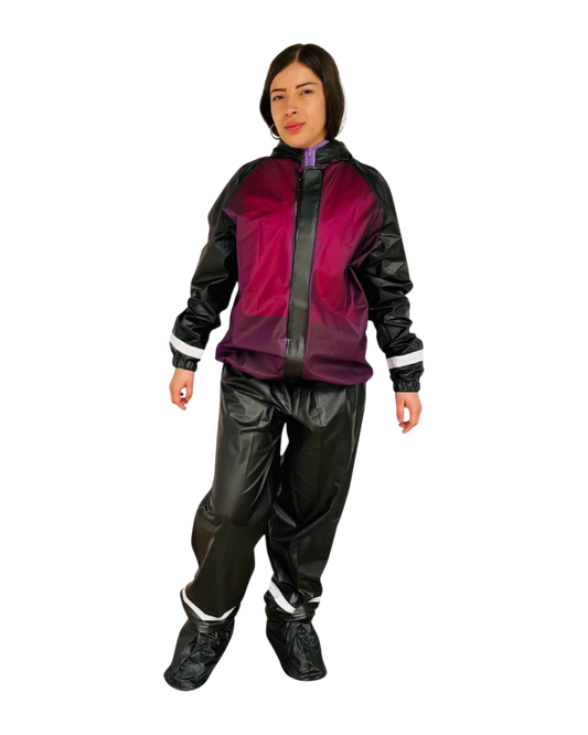 IMPERMEABLE SILICONADO RESORTADO MORADO
