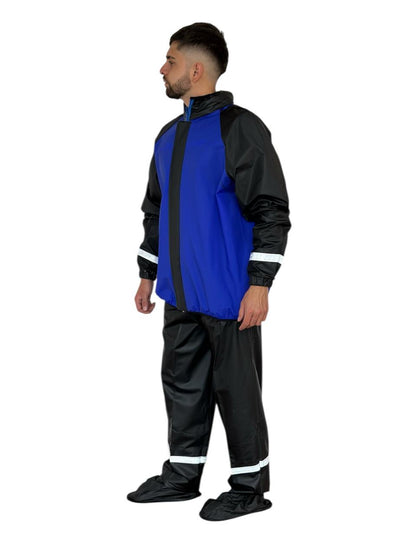 Impermeable Siliconado Resortado Azul