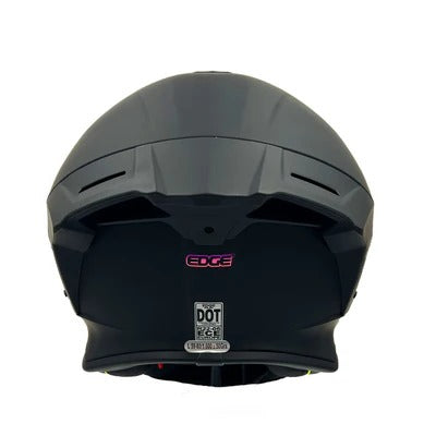 Casco EDGE Shanghai Negro Mate Fucsia
