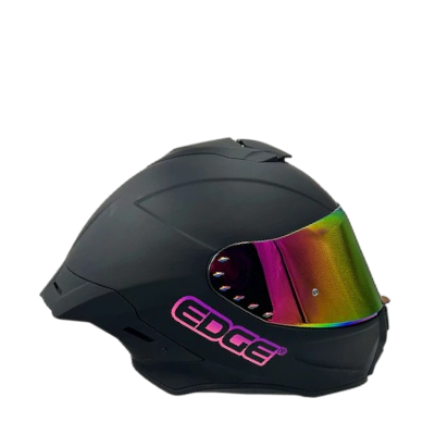 Casco EDGE Shanghai Negro Mate Fucsia