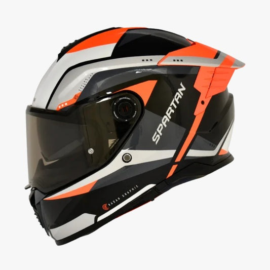 Casco SPARTAN HAWK SV Blanco - Naranja