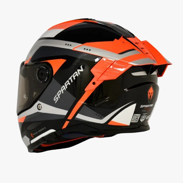 Casco SPARTAN HAWK SV Blanco - Naranja