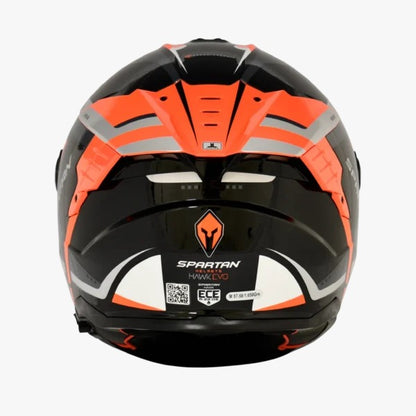 Casco SPARTAN HAWK SV Blanco - Naranja