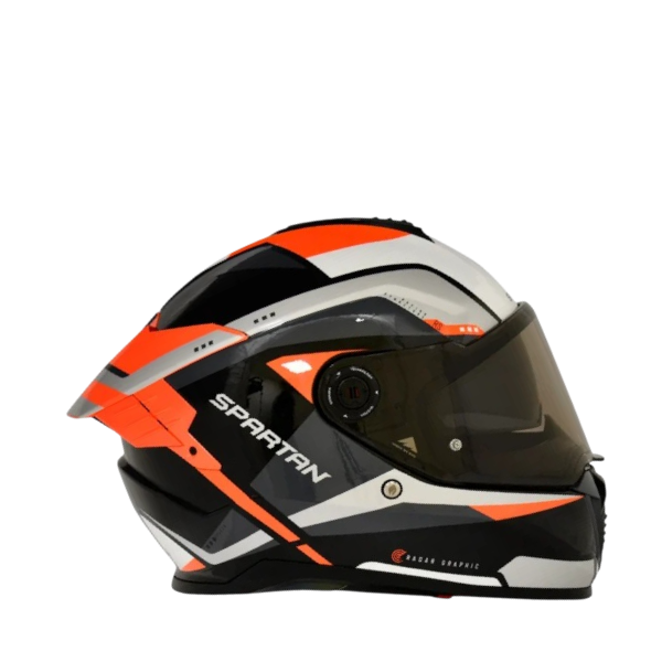 Casco SPARTAN HAWK SV Blanco - Naranja