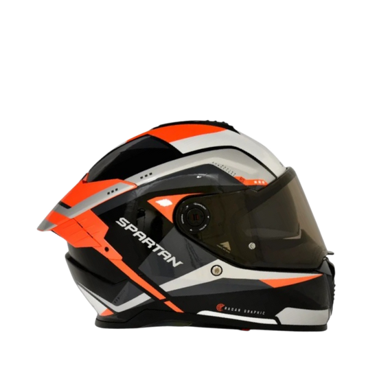 Casco SPARTAN HAWK SV Blanco - Naranja