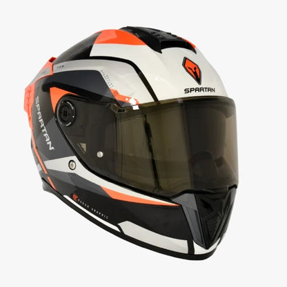 Casco SPARTAN HAWK SV Blanco - Naranja