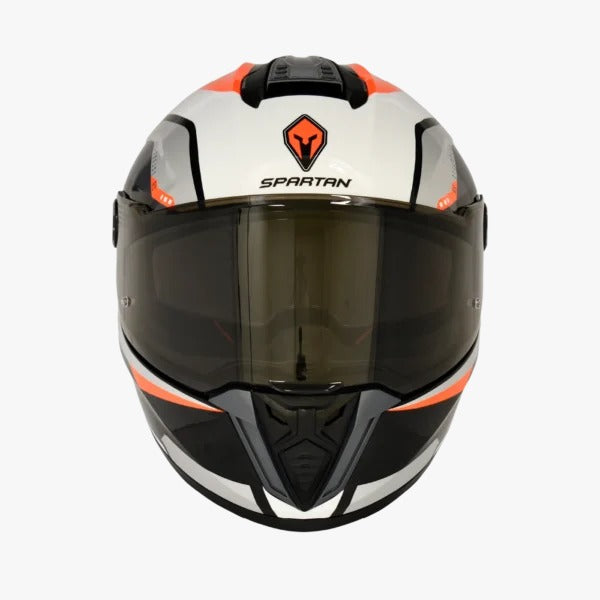 Casco SPARTAN HAWK SV Blanco - Naranja