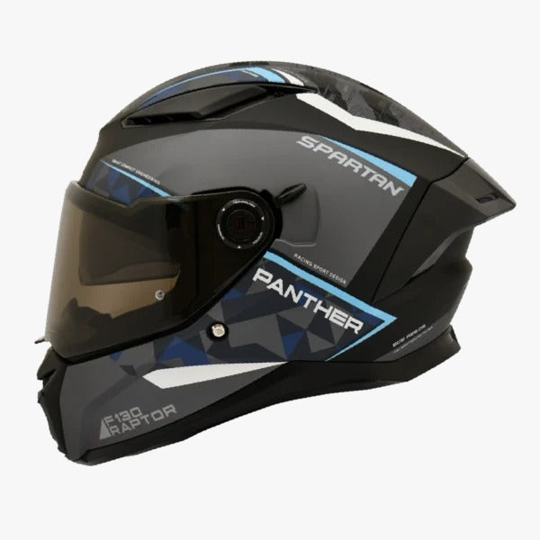Casco SPARTAN PANTHER SV Gris - Negro Azul Claro
