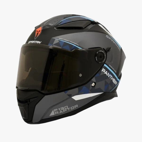 Casco SPARTAN PANTHER SV Gris - Negro Azul Claro