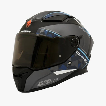 Casco SPARTAN PANTHER SV Gris - Negro Azul Claro