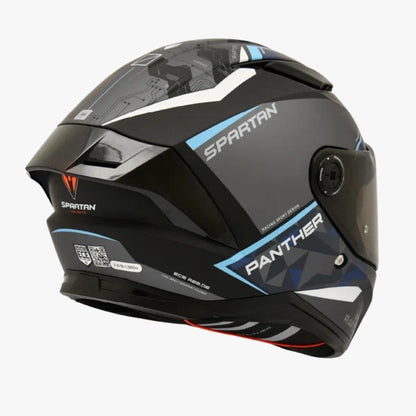 Casco SPARTAN PANTHER SV Gris - Negro Azul Claro