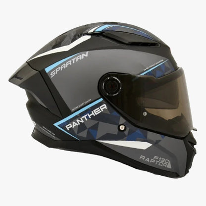 Casco SPARTAN PANTHER SV Gris - Negro Azul Claro