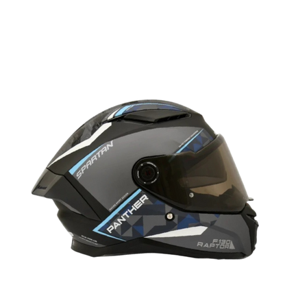 Casco SPARTAN PANTHER SV Gris - Negro Azul Claro