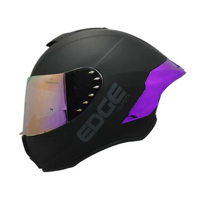 Casco EDGE Shanghai Negro Mate Lila