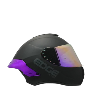 Casco EDGE Shanghai Negro Mate Lila