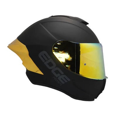 Casco EDGE Shanghai Negro Mate Dorado
