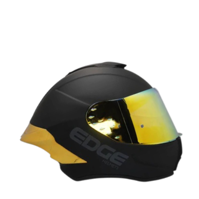 Casco EDGE Shanghai Negro Mate Dorado