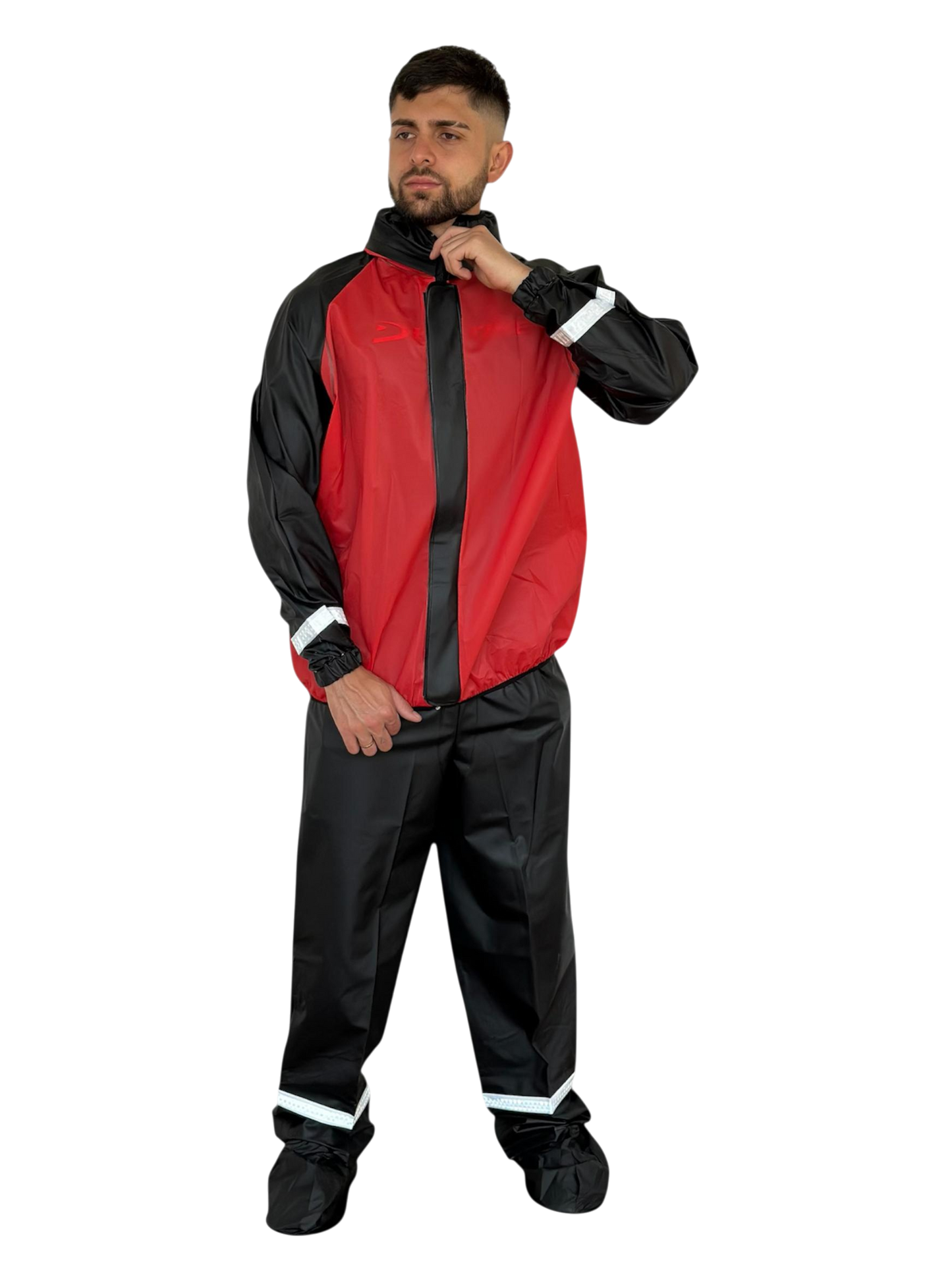 Impermeable Siliconado Resortado Rojo