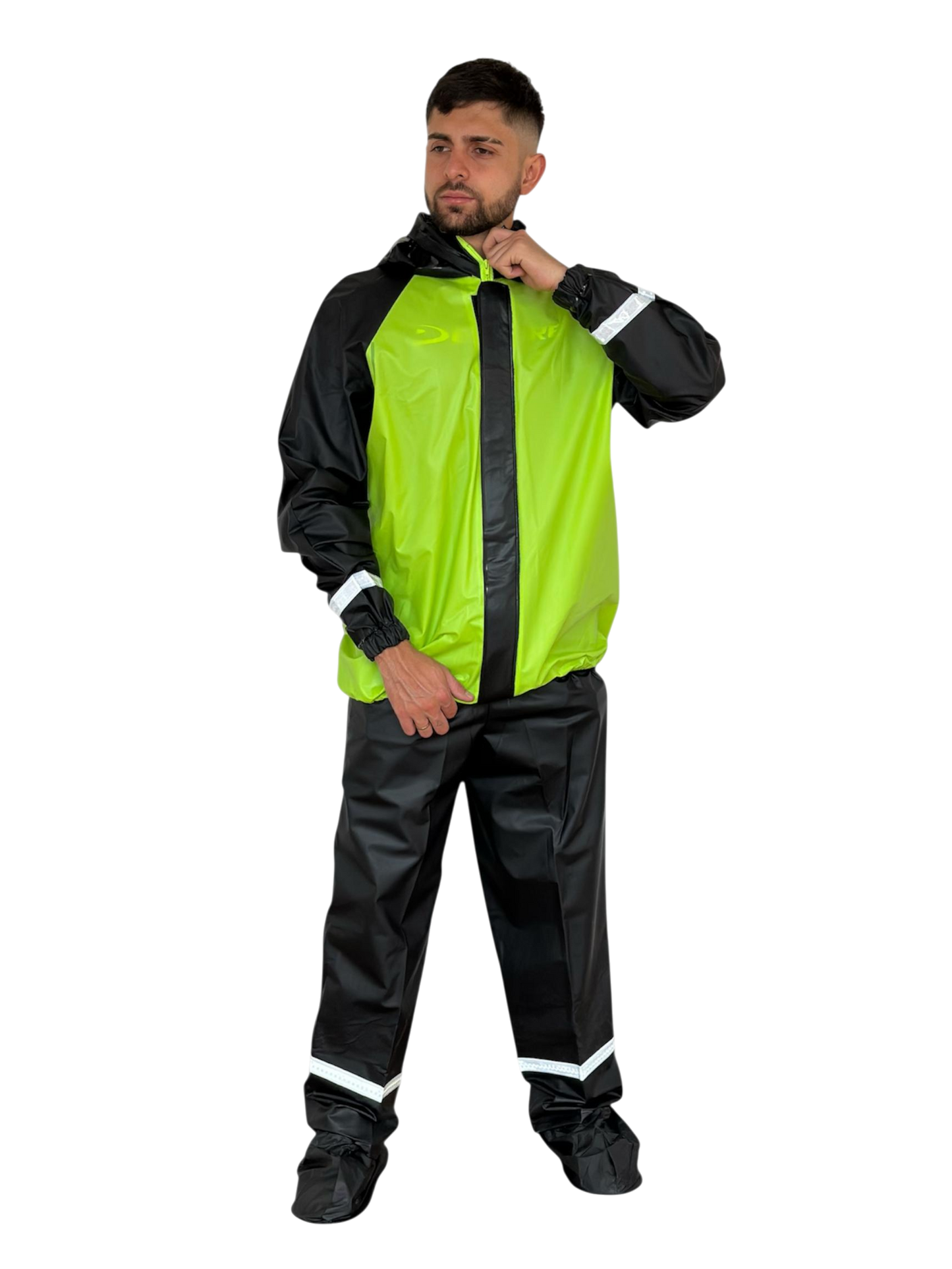 Impermeable Siliconado Resortado Verde